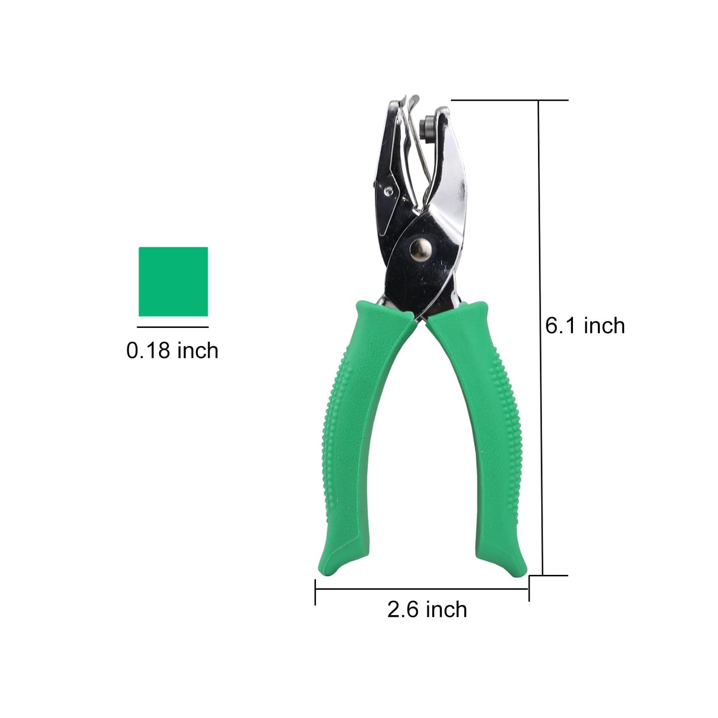 1/6 Inch Square Shape Hole Puncher, Handheld Single Hole Paper Punch, One Hole Paper Punch for DIY Craft Paper Scrapbook Puncher Hand Tool