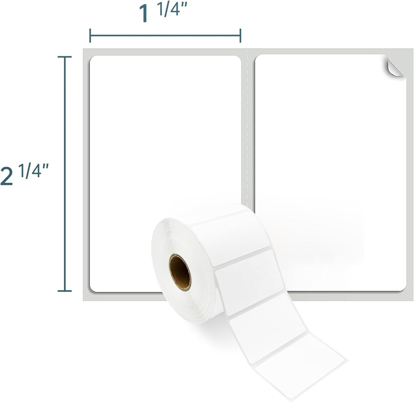 Compatible Thermal Labels Replacement for Zebra (【2.25" x 1.25"】 16 Rolls/16000Labels)