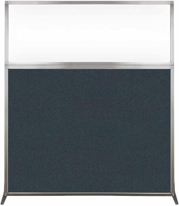 Versare Hush Screen Portable Room Divider | Workstation Wall Divider | Freestanding Privacy Hush Panels | Clear Windows | Fabric Office Divider Screen | Great for Room Separation