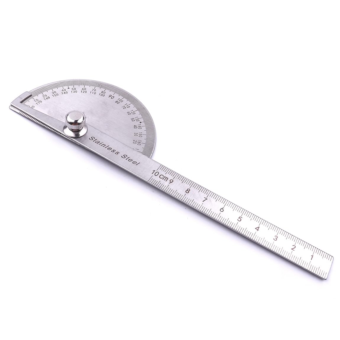 Atoplee Stainless Steel Protractor 0-180° Round Head Protractor - Angle Finder Craftsman Ruler Machinist Tool Ruler Adjustable Woodworking Angle Measure Tool