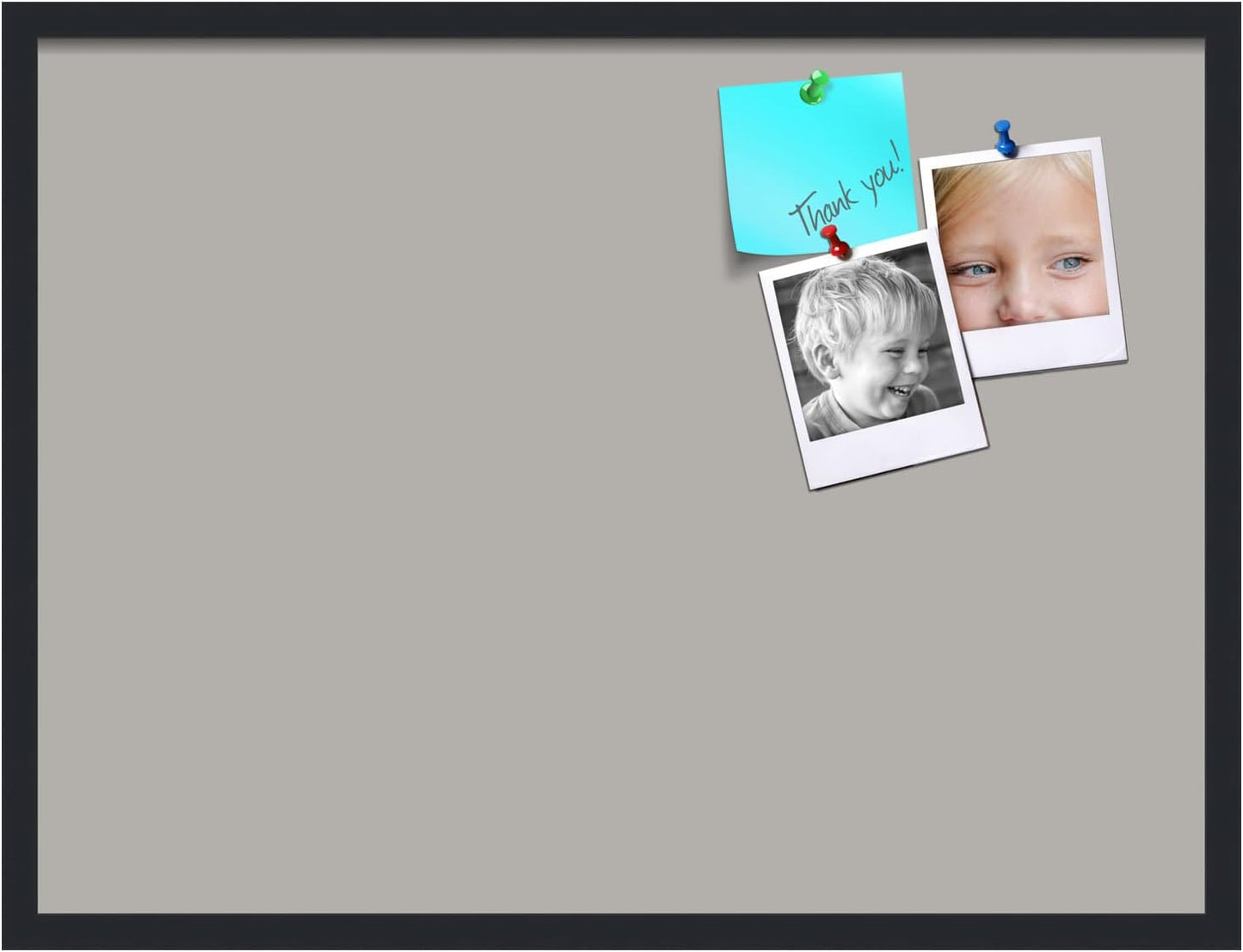 PinPix 32x24 Inch Cork Bulletin Board. This Decorative Framed Pin Board Comes with Dark Stone Design and a Satin Black Frame. Ideal for Home Office Decor or Message Board (PinPix-1808)