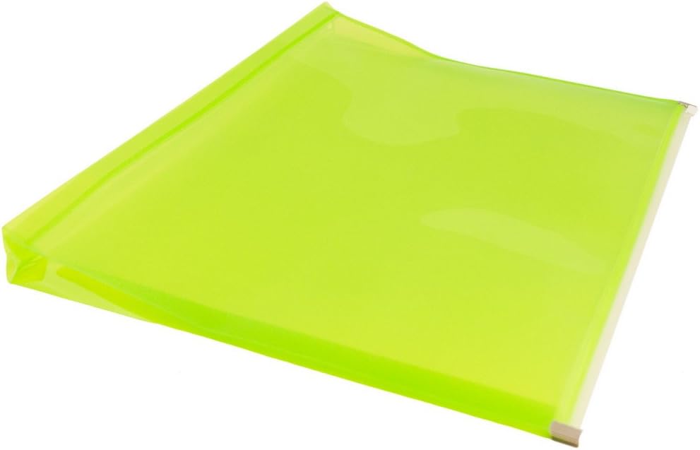 JAM PAPER Plastic Envelopes with Zip Closure - Letter Booklet - 9 3/4 x 13 - Lime Green - 12/Pack