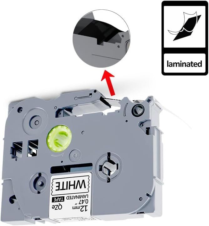 20Pack TZe-231 Tape Label Maker Compatible with Brother P-Touch TZe-231 Tape, TZE231 ½” 0.47”x 26.2 ft Laminated Black on White, for use with PT-D210, PT-H110, PT-D220, PT-D410, PT-D600