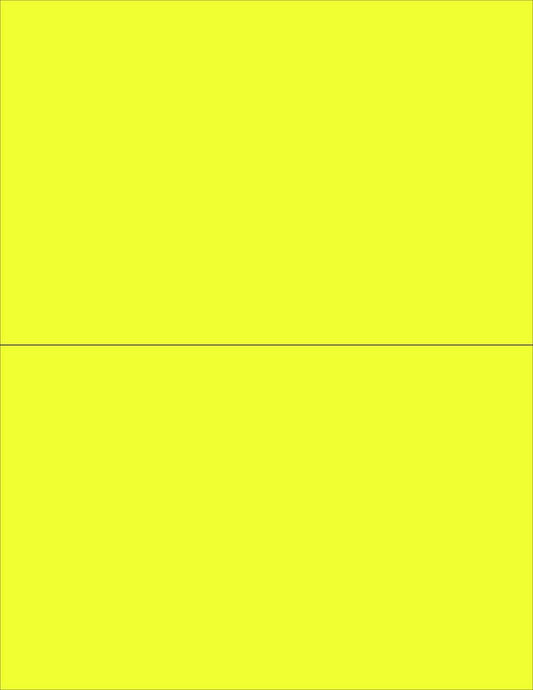 NextDayLabels - 8-1/2 x 11 Neon Color High Light Fluorescent Labels for Laser & Inkjet Printer (Yellow Fluorescent, 8-1/2" x 5-1/2" - 2 Per Page | 200 Labels)