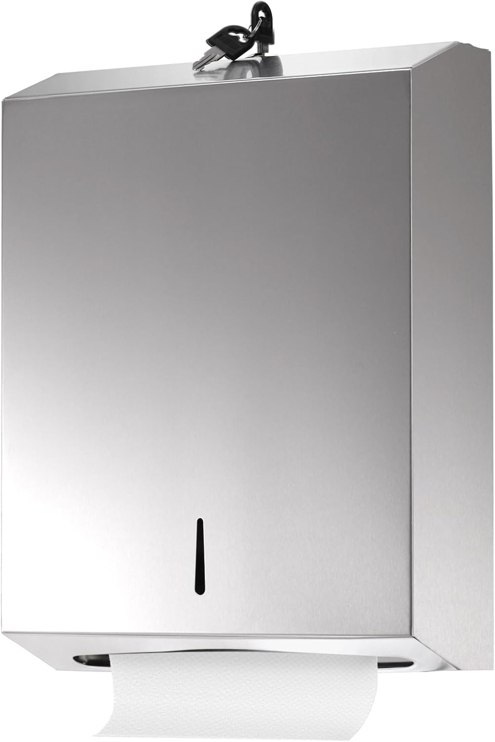 Suwimut Paper Towel Dispenser Wall Mount, Commercial Stainless Steel Hand Towel Dispenser Holds Multifold, Trifold, C Fold, Touchless Hand Towels Dispenser with Lock for Restroom, Bathroom, Kitchen