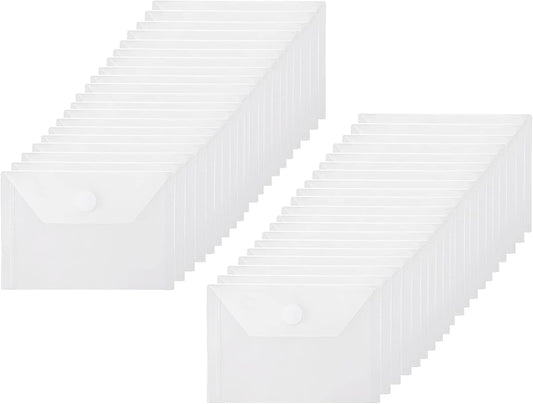 3x5 Plastic Envelopes Hook Loop Closure Coupon Receipt Storage Holder 40 Pack