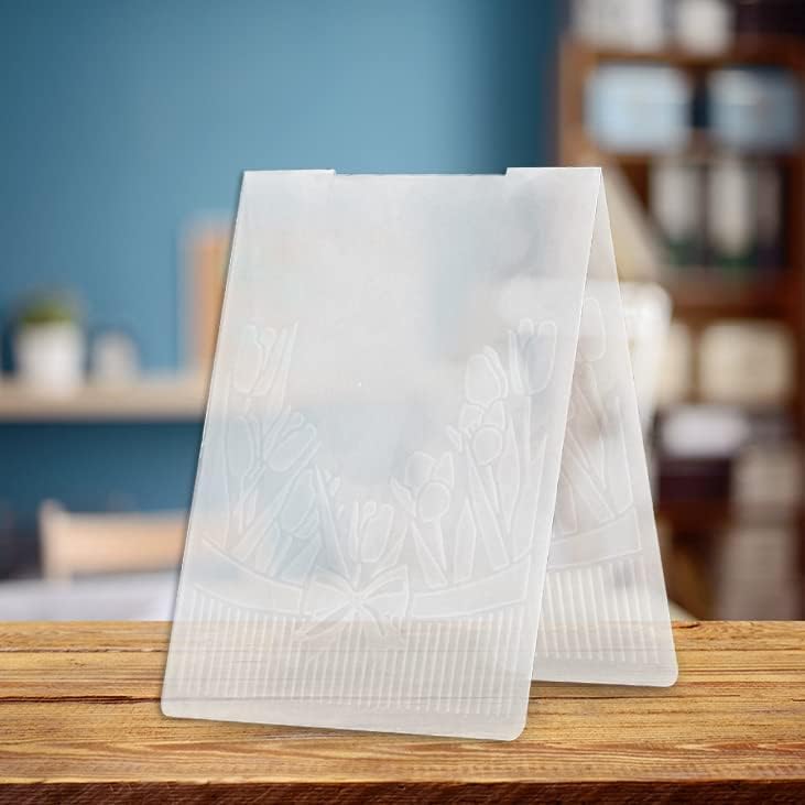 Tulip Flowers Embossing Folders for Card Making Spring Floral Background Scrapbooking Plastic Template Photo Album Card Paper Handmade DIY Craft Decoration Template Molds