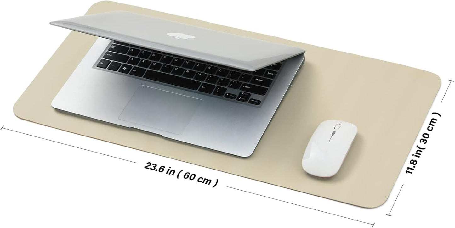 Compact Cork Desk Mat - Small Dual-Sided Desk Pad for Office and Home - Desk Organization and Accessories - Ideal for Large Mouse Pad and Small Desk Mats on Top of Desks(Beige,23.6"x 11.8")