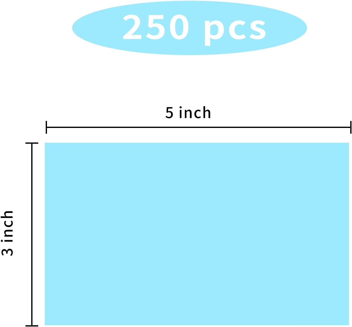 STARLIBOO 3"X5" Rectangle Colored Labels, Removable Moving Labels for Boxes, Permanent Warehouse Moving Stickers Square Label- 250 Pack, Lake Blue