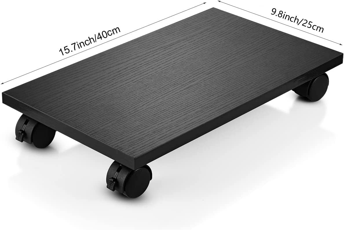 PC Stand for Floor Computer Tower Stand Cart Floor PC Stand CPU Holder with 4 Caster Wheels Under Desk,NO Assemble (Black)