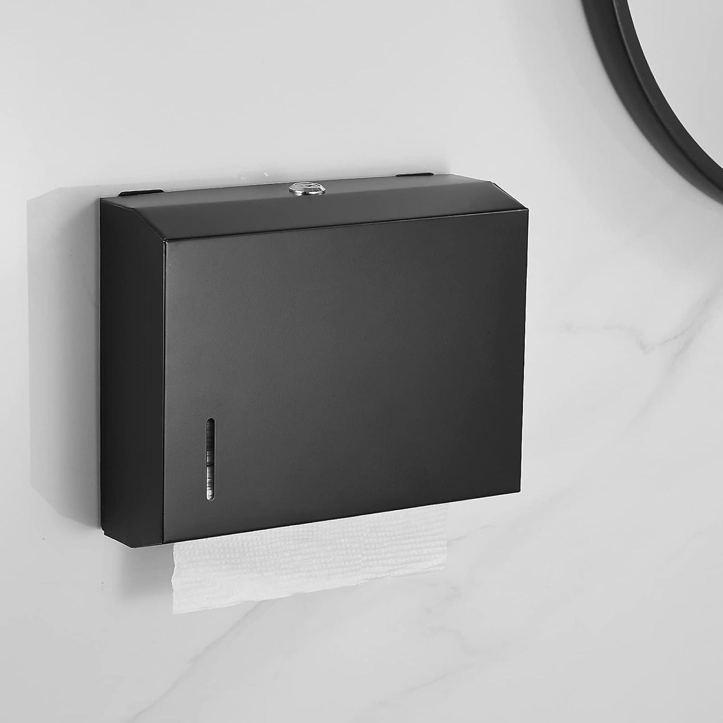 Wall Mounte Commercial Paper Towel Dispensers, 10.4" L x 3.3" D x 8.3" H, Stainless Steel C-Fold Multifold Hand Paper Tissue Holder with Lock