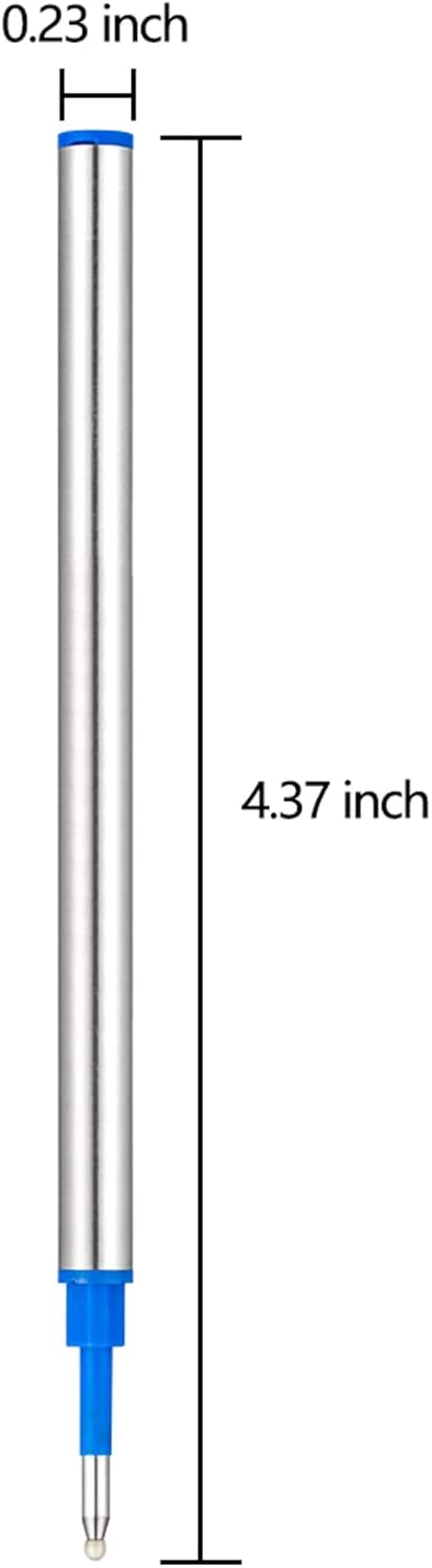 HeTaoCat Gel Rollerball Pen Refills, Roller Ball Fine Point 0.5mm, Black Ink Refill Pack of 5 - Replaceable Ballpoint Pen Refills Medium Point (Blue)
