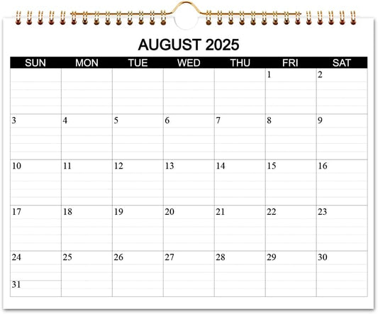 Calendar 2025-2026 - Wall Calendar 2025-26 Runs from August 2025 to December 2026, 17 Months Calendar with Thick Paper for Planning at Home or Office, 8.5 x 11 Inch, Black