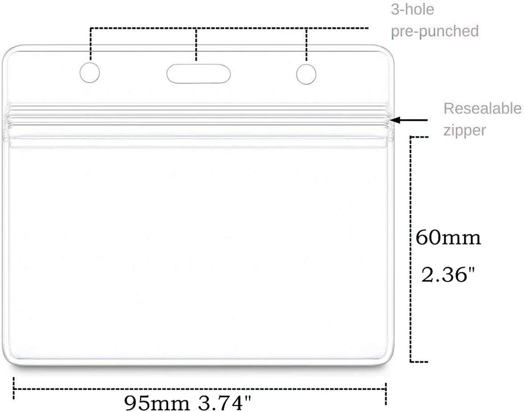 Bird Fiy Lanyards with id Holder Name Badges 50 Pcs Waterproof Plastic Horizontal Name Tag Badge Id Card and 50 Pcs Lanyard (Orange)