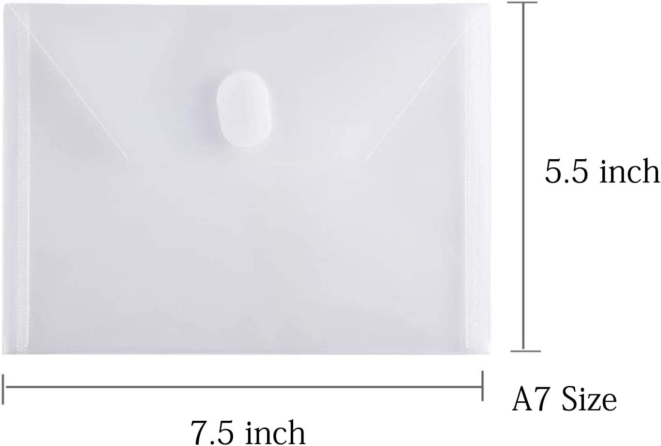 5x7 Small Plastic Envelopes Receipt Check Storage File Holder Case 10 Pack Hook & Loop Closure (clear-10 Pack)