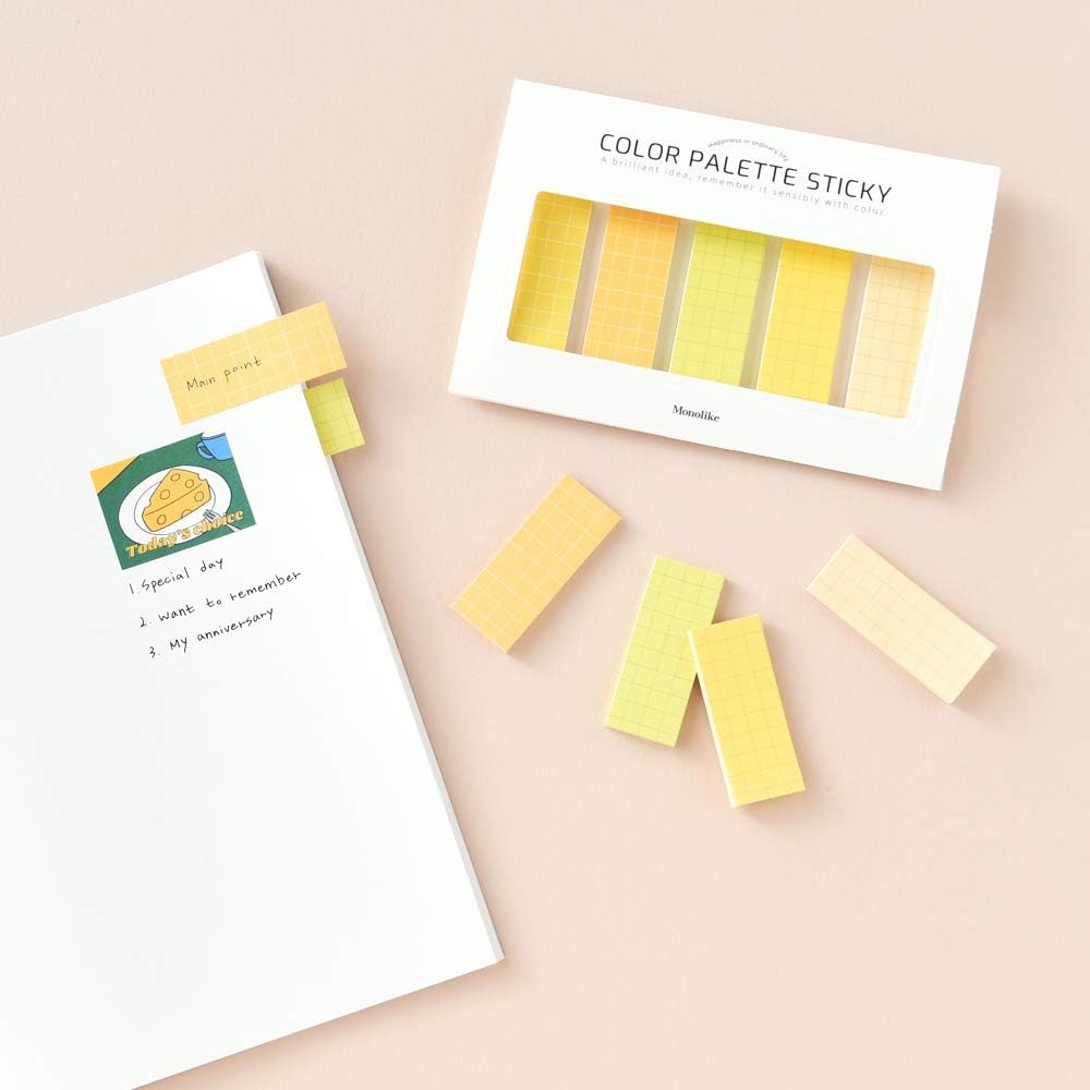 Monolike Color Palette Sticky Grid 500 C Set 4p - Self-Adhesive Memo Pad 30 Sheets