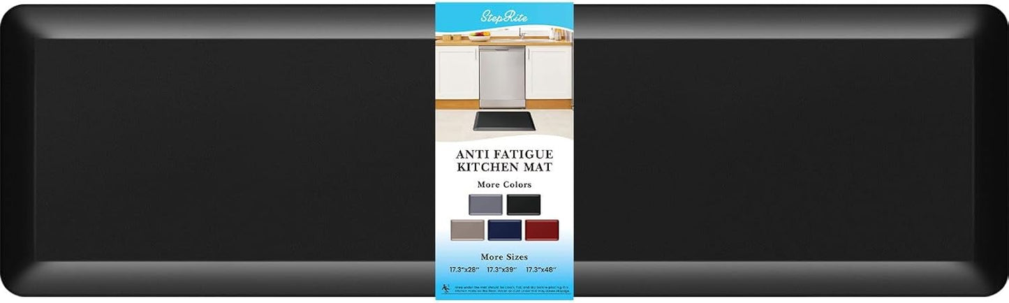 4/5 Inch Thick Kitchen Mat Anti Fatigue Mat Kitchen Rugs Kitchen Decor Non-Slip, Stain Resistant, Waterproof Kitchen Mats Desk Mat for Kitchen, Office, Workshop, Black, 17'' x 60''