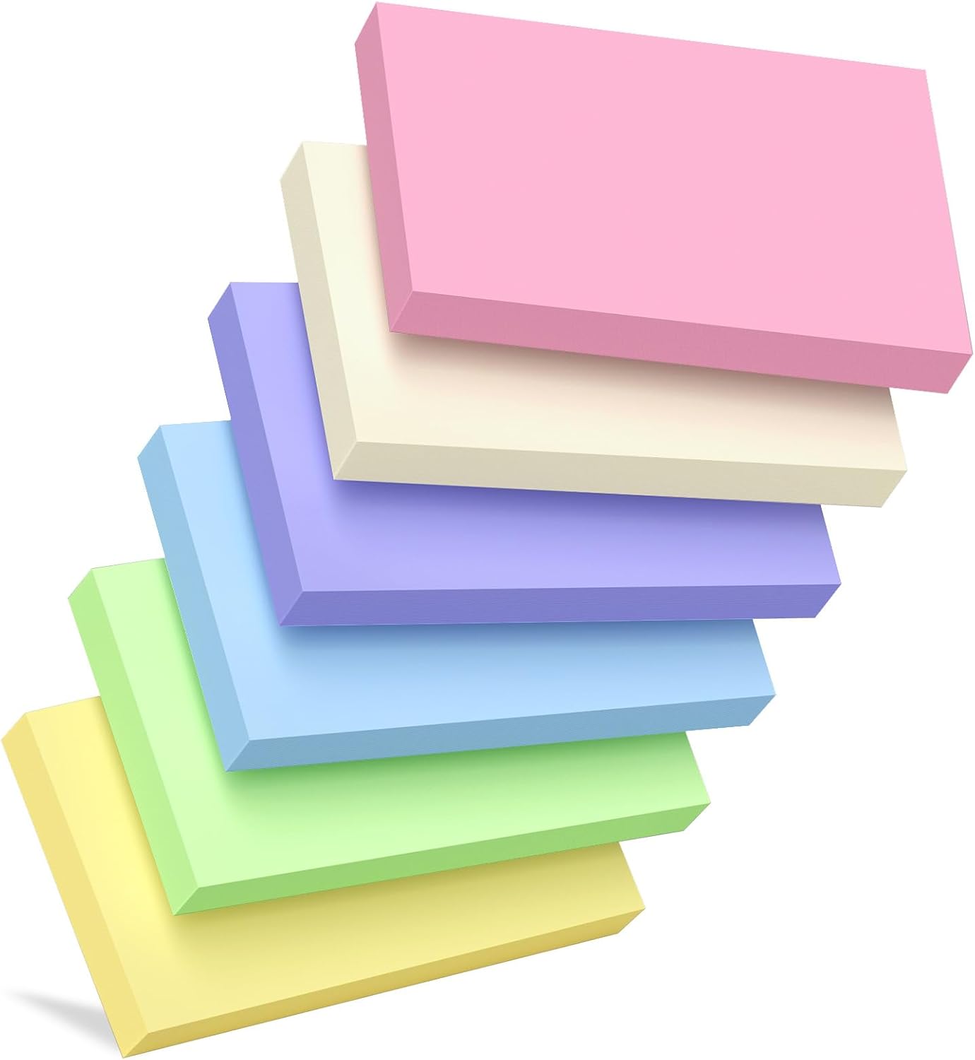 Colored Index Cards 3x5, 300 Pcs Blank Index Cards 3x5, Double-Sided Blank Flashcards, 6 Colors Note Cards 3 x 5, Heavy Bright Flash Cards for Studying, Colored Notecards for Office, School, and Home