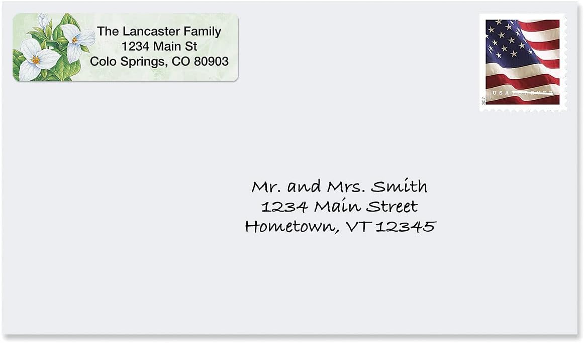 Colorful Images Spring Floral Rolled Personalized Return Address Mailing Labels with Dispenser, Customize with Name & Shipping Address, 500 ¾” x 2½” Self Adhesive, Easy Peel Label Roll