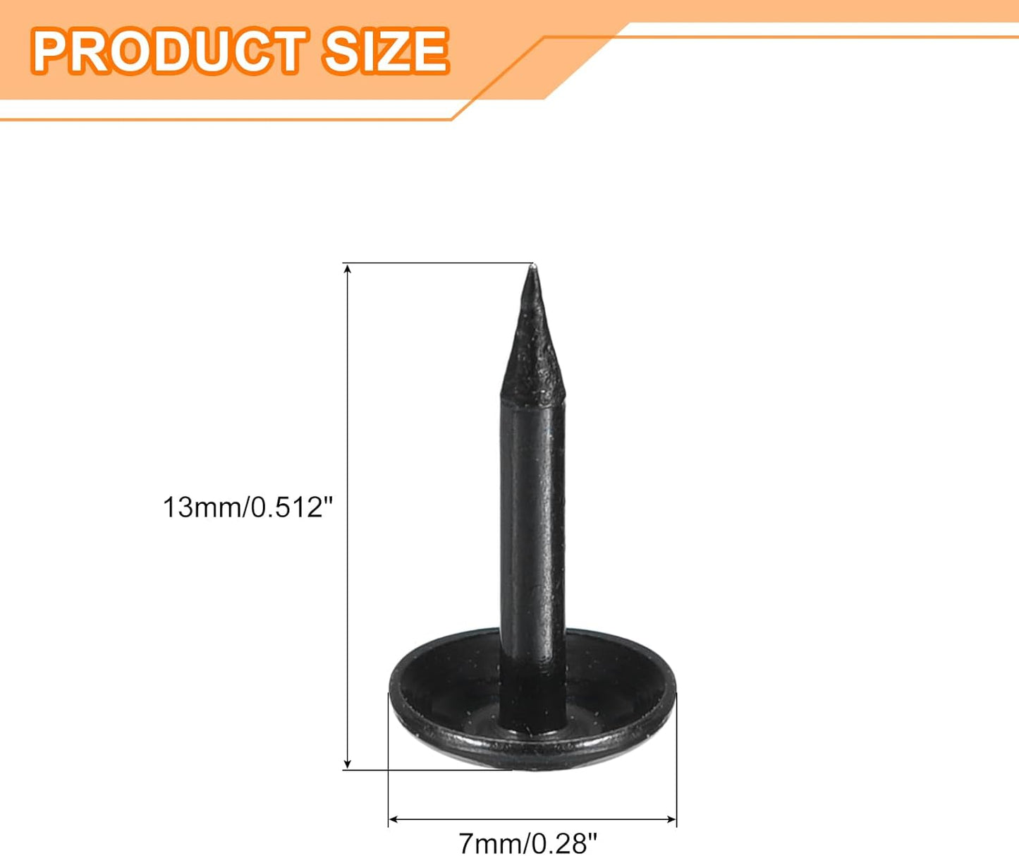 uxcell Upholstery Tacks Nail Pins Furniture, 150Pcs 7x13mm Thumb Tack Pins Assortment Kit Carbon Steel for Home Sofa DIY Decorative Nail Heads Nails, Black