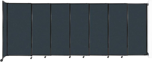 Wall-Mounted Sliding StraightWall Room Divider | Adjustable Widths | Locking Wheels | Room Separator | Up to 15'6" Wide x 6' Tall Blue Spruce Fabric Panels