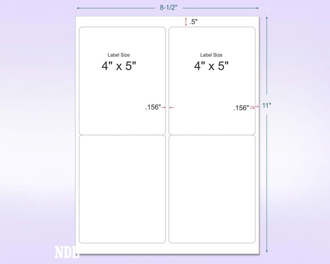 NextDayLabels - 8-1/2 x 11" Neon Color High Light Fluorescent Labels for Laser & Inkjet Printer (Orange Fluorescent, 4 x 5" - 4 Per Page | 400 Labels)