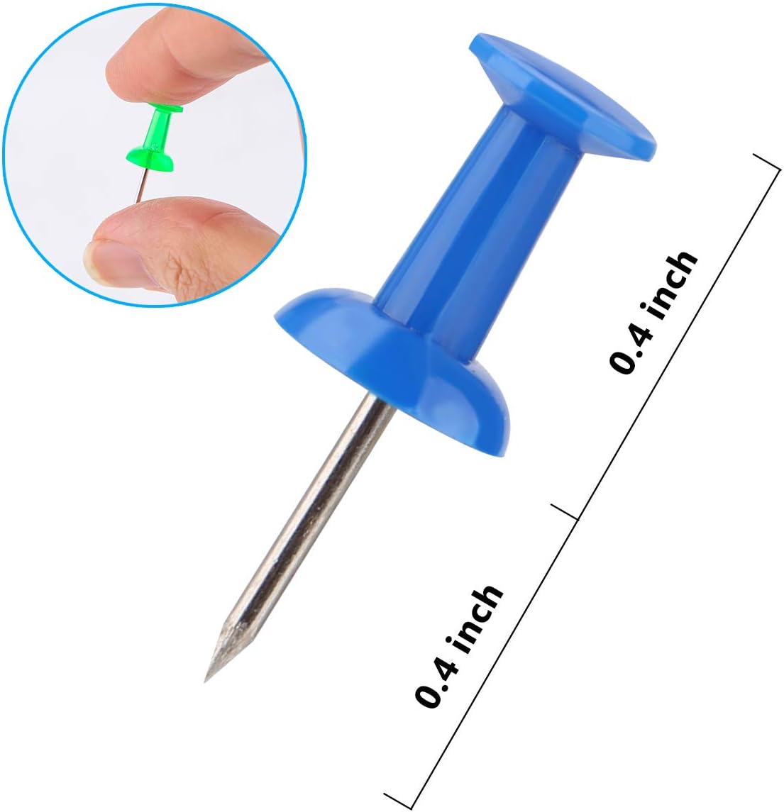 Yalis Push Pins 600 Count, Standard Multicolored Thumb Tacks Steel Point and Colors Plastic Head