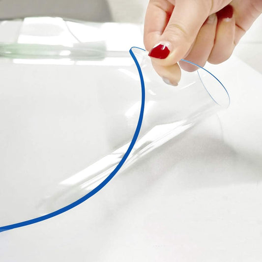 Table Protector Clear Plastic Cloths Waterproof Wipeable Heat Resistant PVC Desk Top Pad Cover for Kitchen Dining Room Furniture Table Rectangle Oblong Rectangular Table Mat 48x90Inch 1.5mmThick