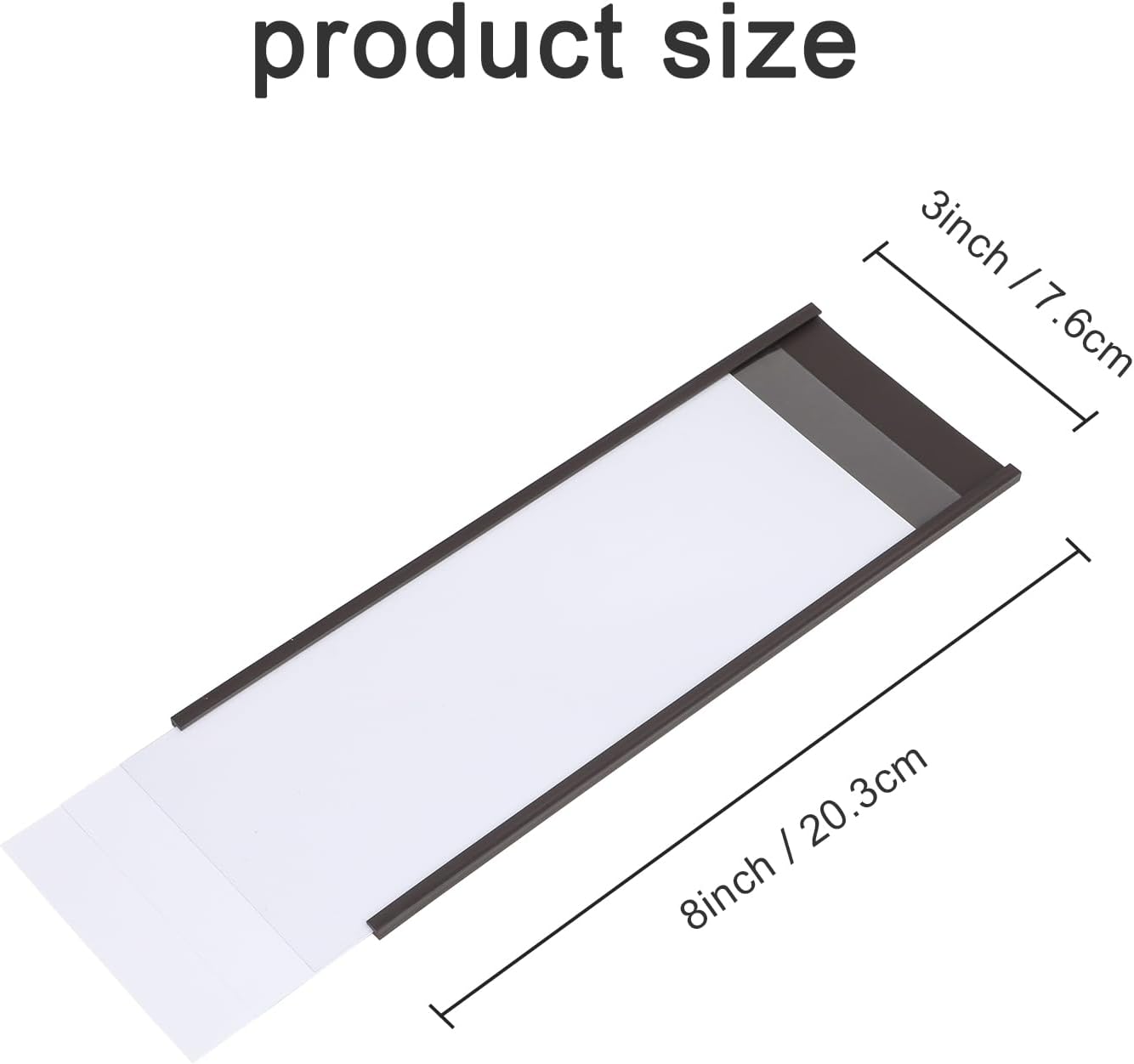 Eeoyu Magnetic Label Holders with Magnets Magnetic Data Card Holders with Clear Plastic Protectors for Metal Shelf, Whiteboard, Set of 50 (3 x 8 Inch)