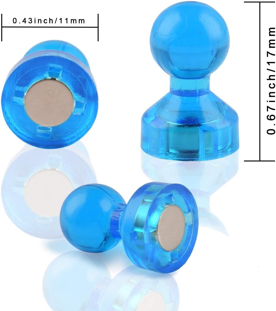 24 Pack Magnets Whiteboard Push Pins,6 Assorted Color Fridge Magnetic Pushpins,Refrigerator Magnet Push Pin,for Home,Office,School,Map,Calender