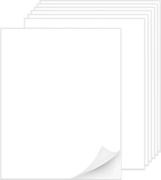Printable White Sticker Labels, 1000 Sheets 8.5" x 11" Full Sheet Label Stickers Paper for Laser & Inkjet Printer - Matte, 1000 Labels