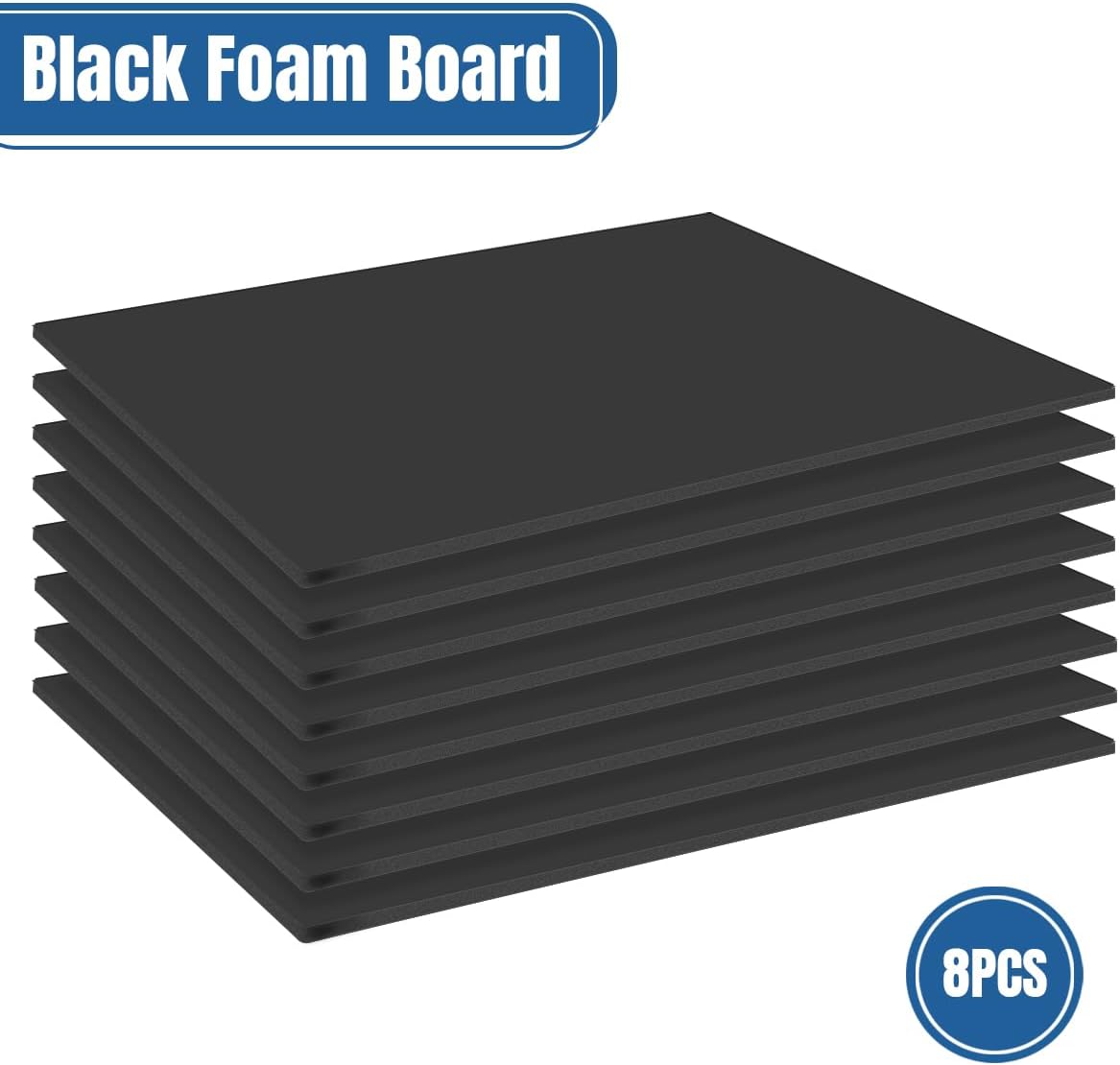 8PACK Black Foam Board for DIY Projects 24x36×3/16 inches,5MM Poster Board High Quality Blank Board Perfect for Arts Crafts School Projects Presentation Displays