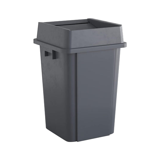19 Gallon Grey Square Commercial Trash Can with Lid