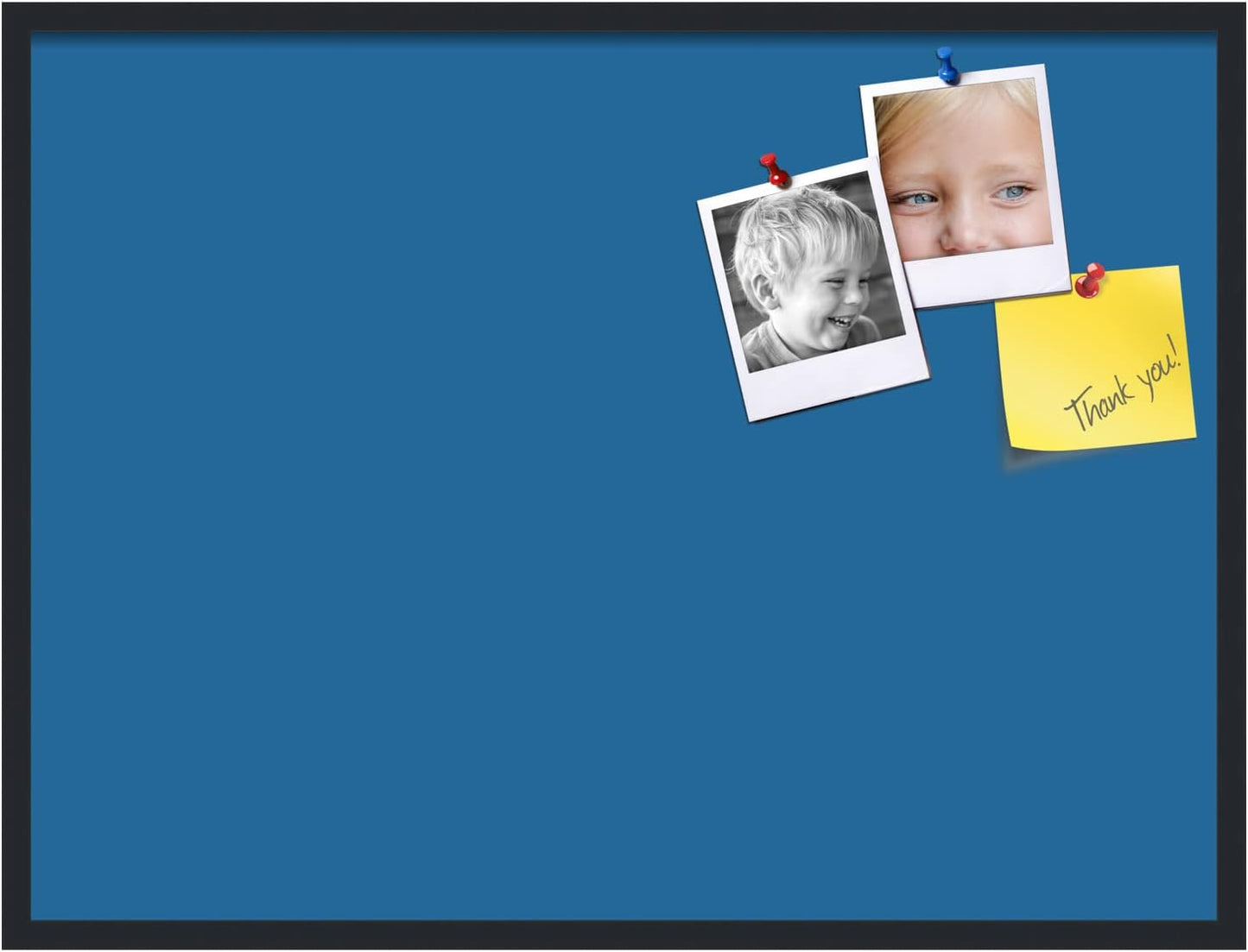 PinPix 40x30 Inch Cork Bulletin Board. This Decorative Framed Pin Board Comes with Navy Pastel Design and a Satin Black Frame. Ideal for Home Office Decor or Message Board (PinPix-1811)