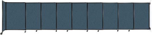Wall-Mounted Sliding StraightWall Room Divider | Adjustable Widths | Locking Wheels | Room Separator | Up to 19'9" Wide x 4' Tall Caribbean Fabric Panels