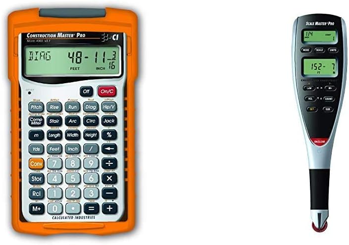 Calculated Industries 4065 Construction Master ProCalculator & 6025 Scale Master Pro Digital Plan Measure Take-Off Tool | 72 Built-in US Imperial, Metric Scales | 6 Custom Scales