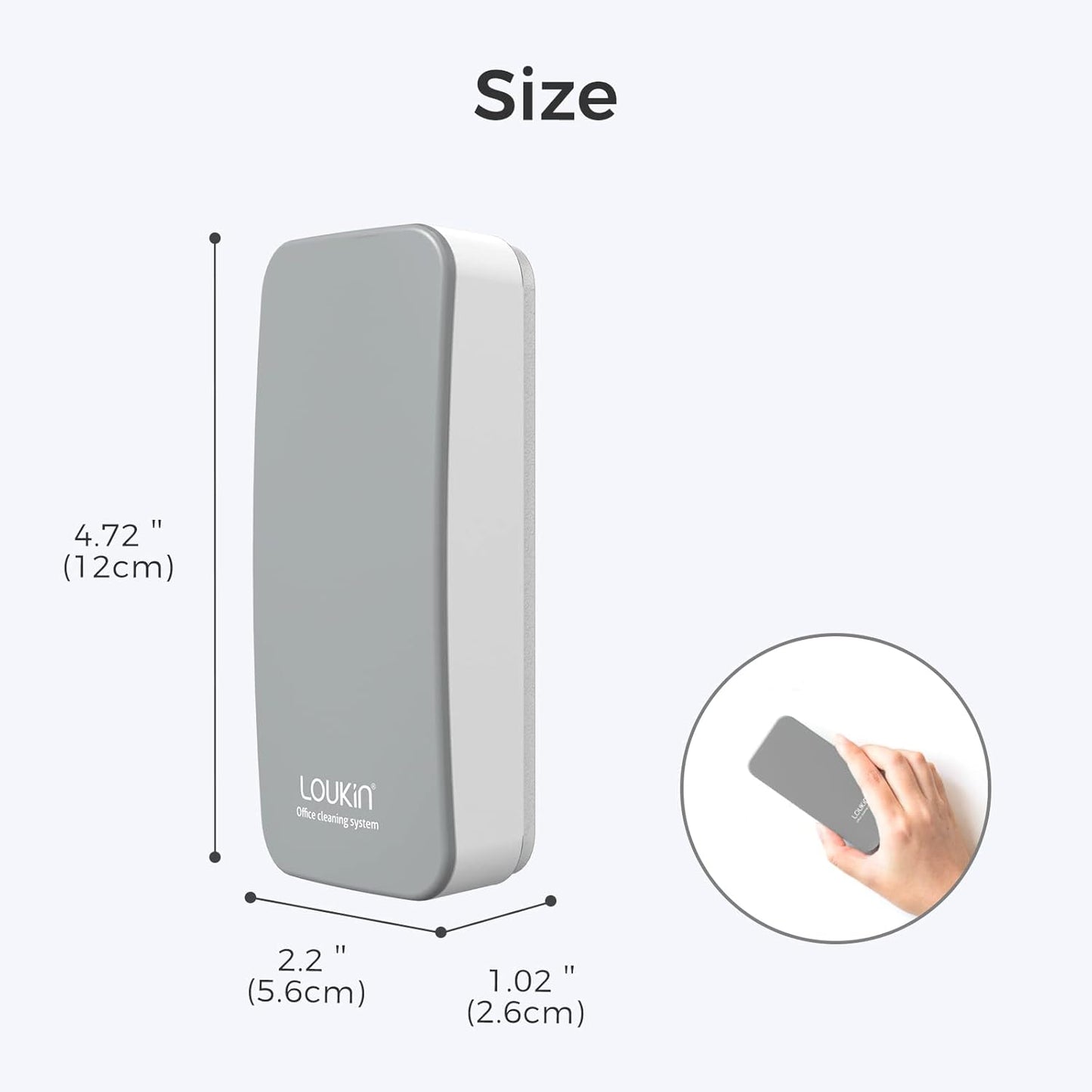 loukin 4 Pack Magnetic Dry Erase Eraser, Whiteboard Eraser, Glass Board Remover, 3.4 fl oz Whiteboard Cleaner * 2 Included, for Classroom, Home and Office Use (Gray)