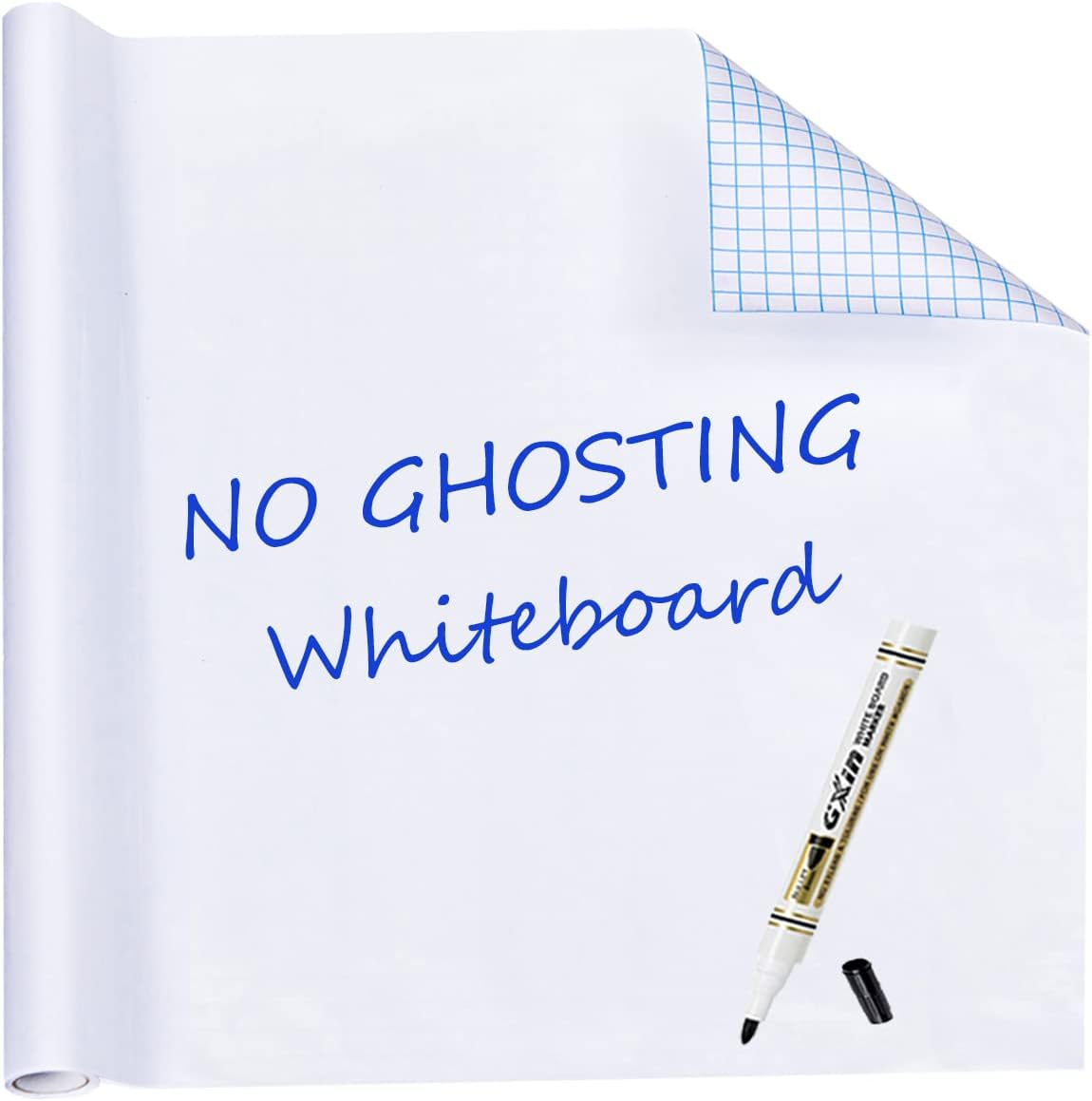 HAMIGAR Whiteboard Sticker for Wall 36" x 157" Dry Erase Board Large Wallpaper Peel and Stick, White Board Stick on Wall, Contact Paper Adhesive Poster Board Whiteboard with 1 Marker