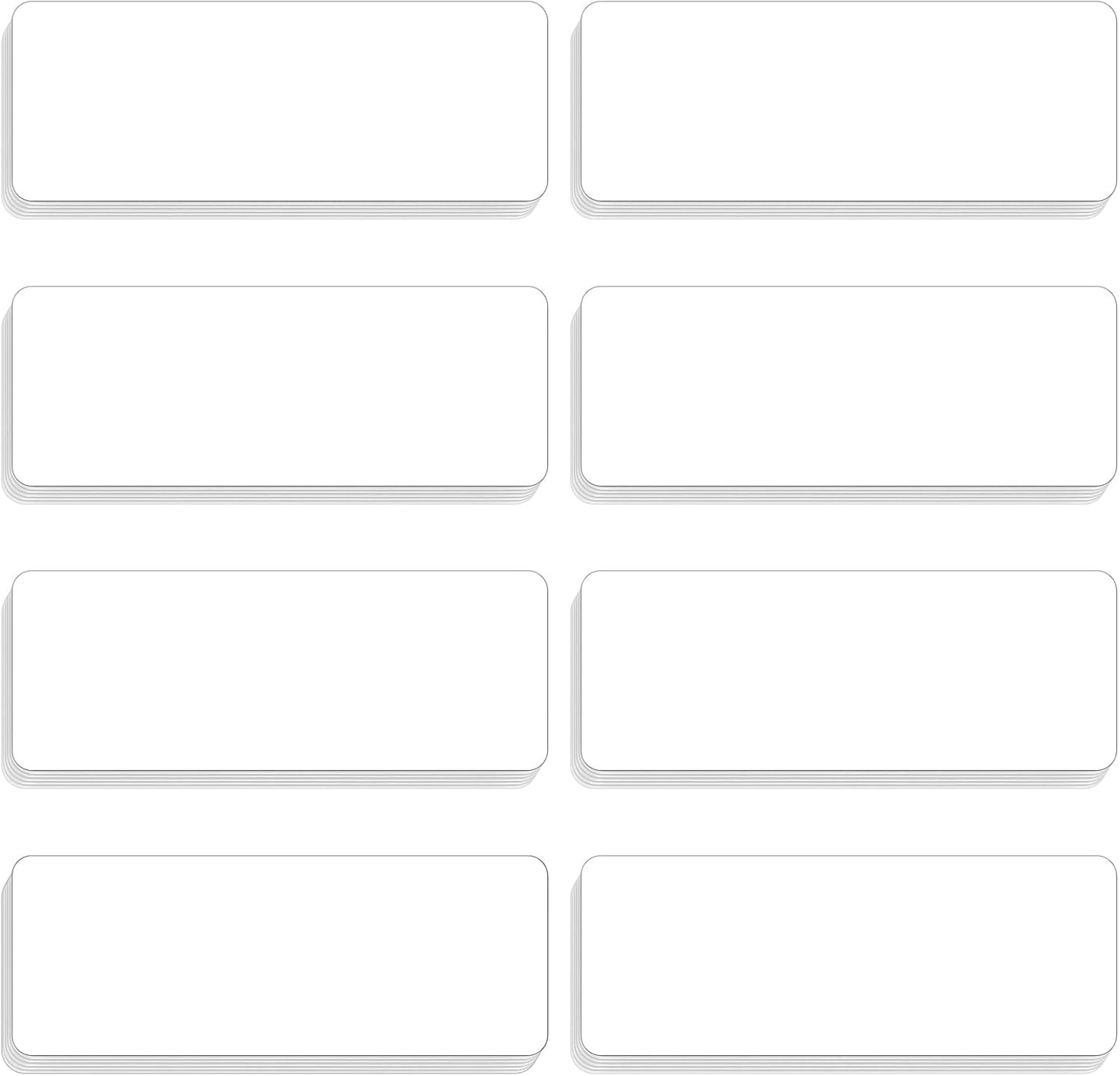 48 Pieces White Magnetic Dry Erase Labels,Real Reusable Strips for Classroom Home Office Garage Refrigerator Blank Writable Erasable Cards Colored Border Name Tags Students Locker Shelf