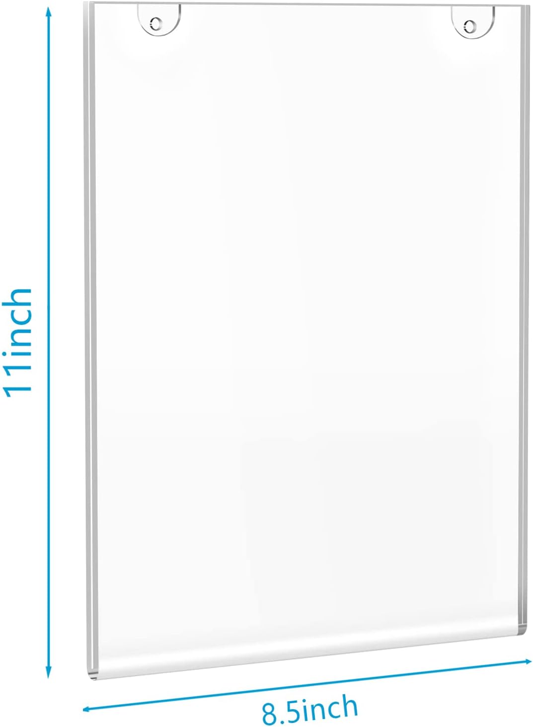 PecMuikee Acrylic Sign Holder 8.5x11, Wall Mount Acrylic Sign Holder and Plastic Paper Display Ad Frame bonus with 3M Tape and Mounting Screws for Restaurants, Office, Market, Library, Store, 12 Pcs