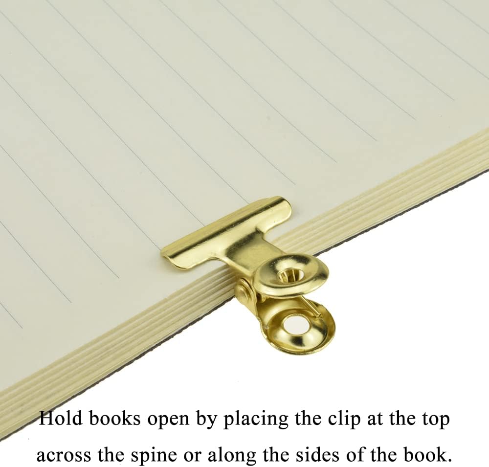 HAHIYO 0.87inch Light Gold Bulldog Clips Metal File Hinge Binder Clips Clamps Save Space Strong Spring Jaws Rock Solid Grip Book Lay Flat Deburred Edge for Hang Photos Wall Grid Dog Food 30PCS