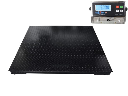 SellEton Non-NTEP Floor Scales, Accurate Pallet Scales with Smart Digital Indicator for Warehouse Shipping and Medium Duty Industrial Weighing (5' x 5') (60" x 60" | 10.000 lb x 1 lb)