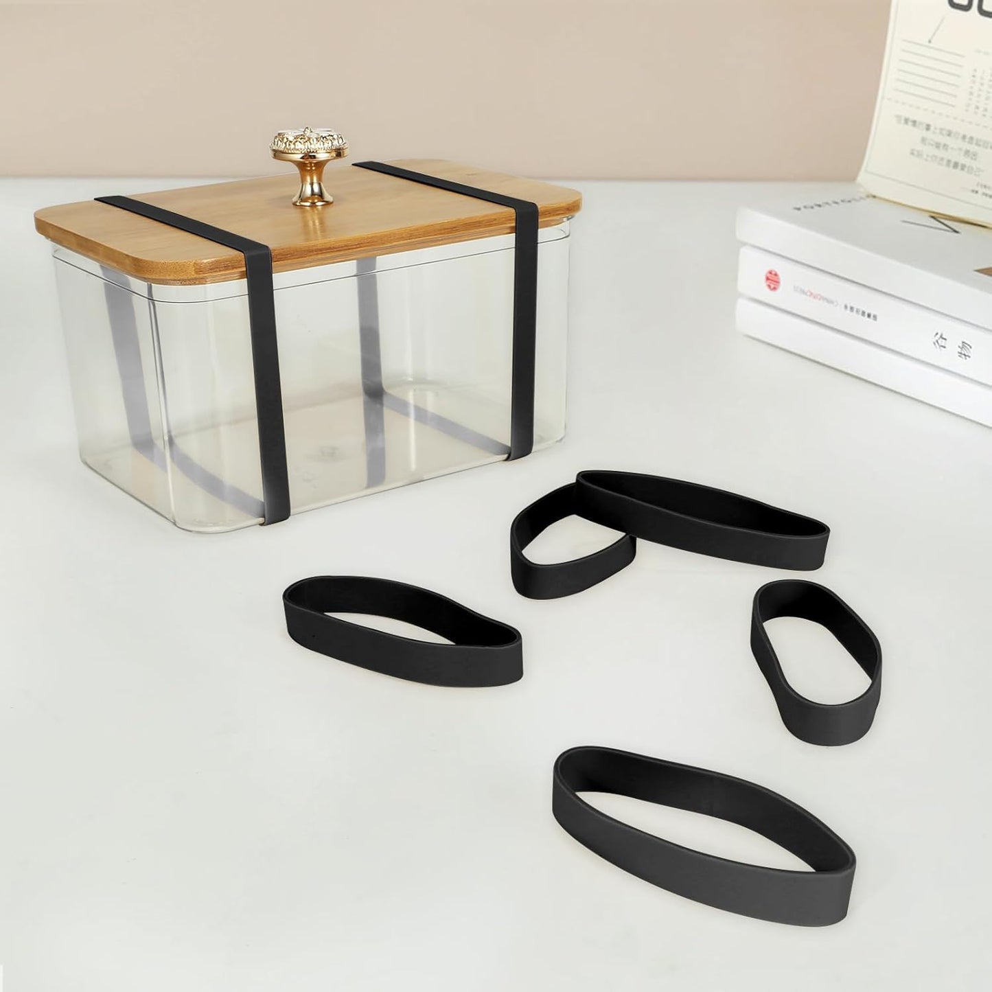 Size #82 Tactical Rubber Bands - Pack of 60 Heavy-Duty, Extra Thick and Wide UV, Heat, and Cold-Resistant Industrial-Grade Elastic Bands for Camping, Cycling, and Fishing (black)