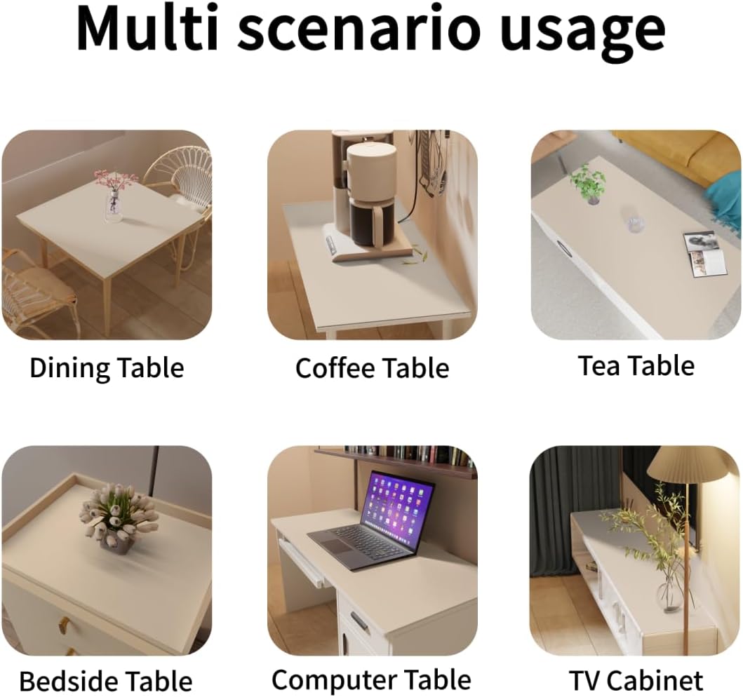 Dining Table Cover for Dining Room Table - Can Be Used On Both Sides Waterproof and Easy to Clean Good Flatness Used for Dining Table(Off White+Light Gray 44x60)