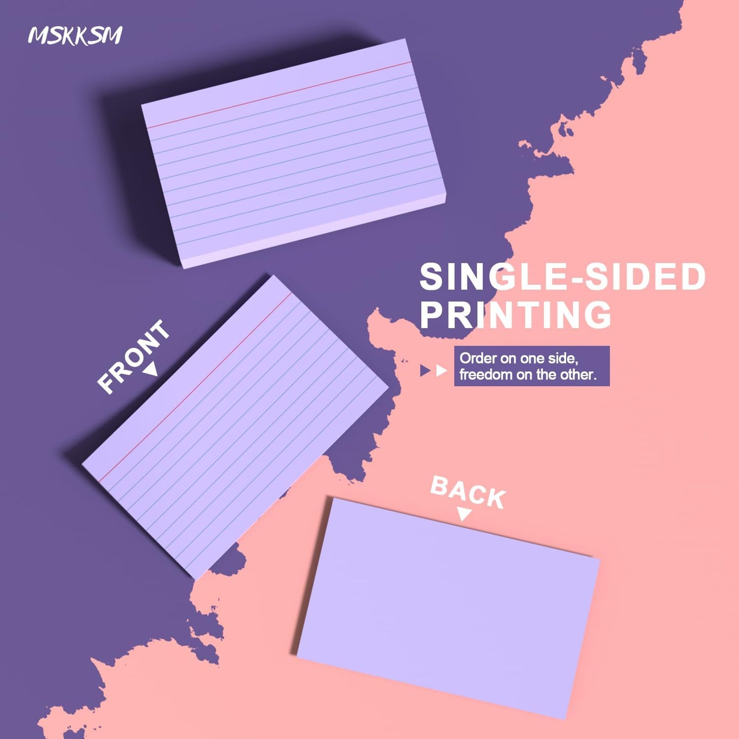Purple Index Cards 3x5 Inch - 200 Pack, Ruled Index Flash Cards for Studying, 180GSM Purple Note Cards 3x5 Lined Index Cards, Flashcards 3 x 5 Notecards Lined College Ruled Study Card for Offices