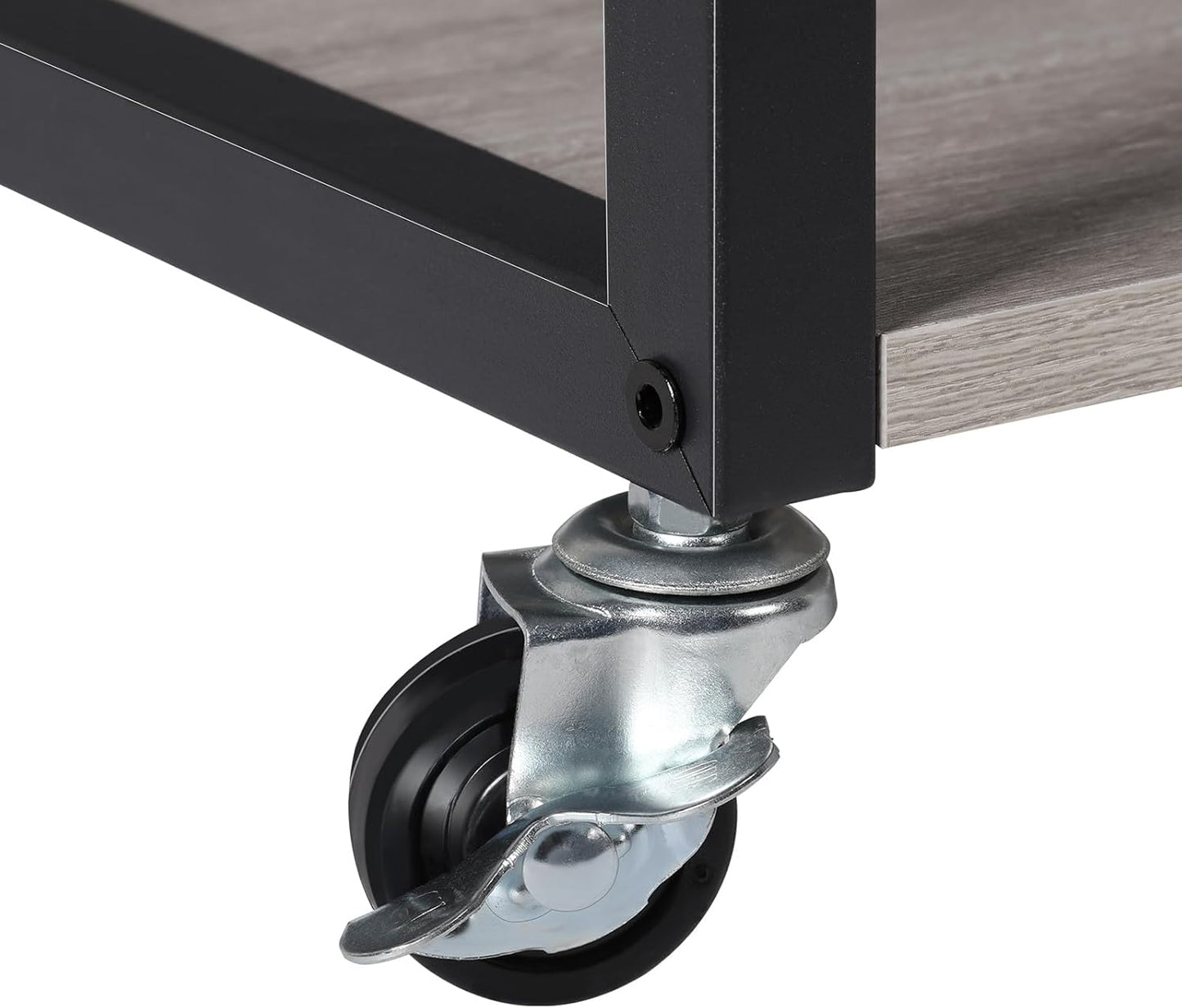 SEHERTIWY 2 Tier Computer Tower Stand, Black CPU Holder Stand Cart with Rolling Caster Wheels, Mobile PC Tower Stand for Office Home Studio