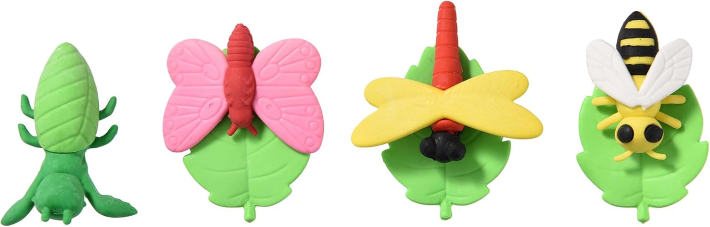 12 Pack 3D Animal Erasers for Kids, Boys and Girls - Fun Take Apart Insect Erasers for School Supplies, Prize Gifts, Party Favors