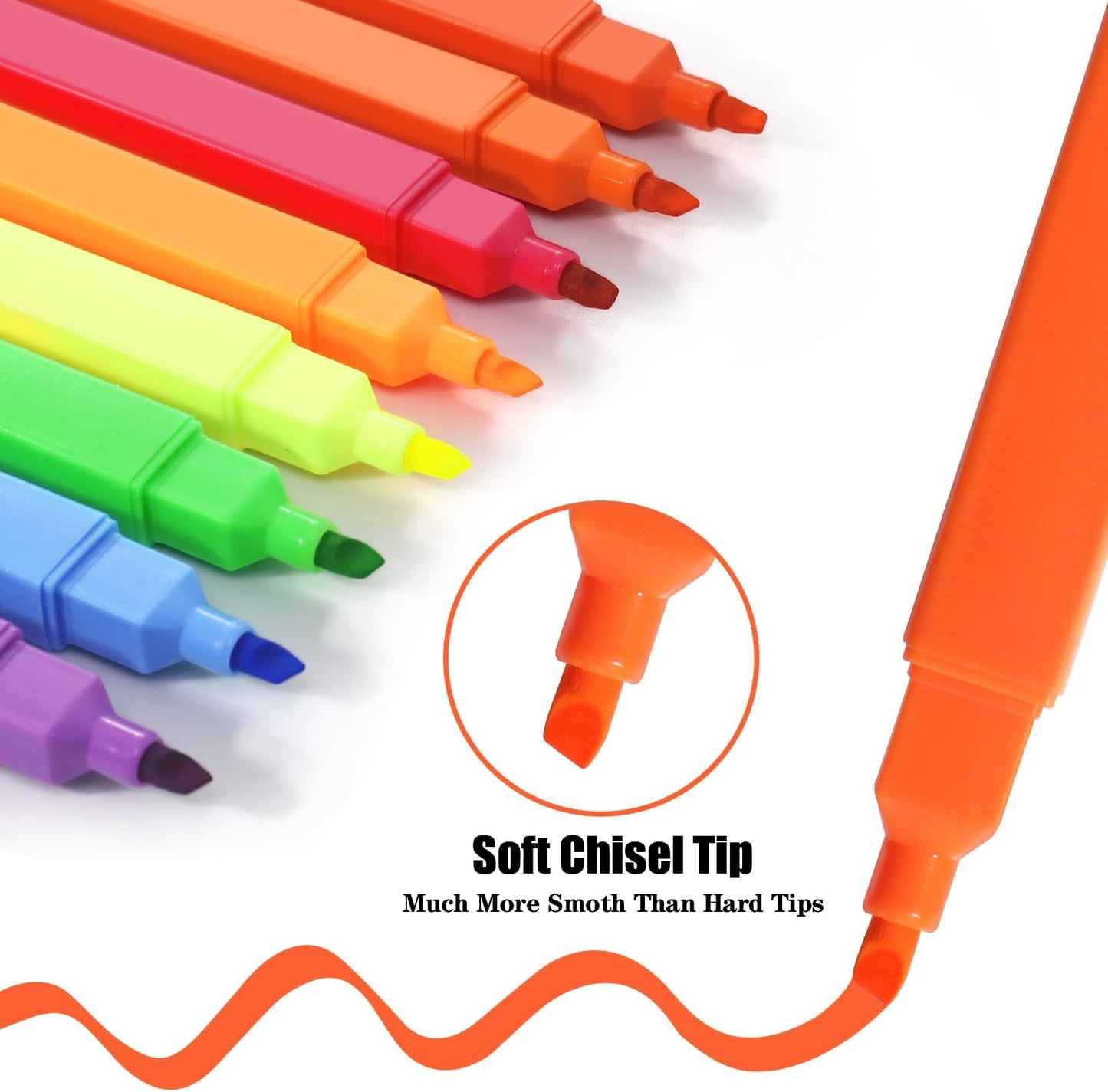 Vitoler Highlighters, 8Pcs Assorted Colors Highlighters,Soft Chisel Tip for Book,Bible Study Supplies Accessories,School Office Use, Teacher Supplies