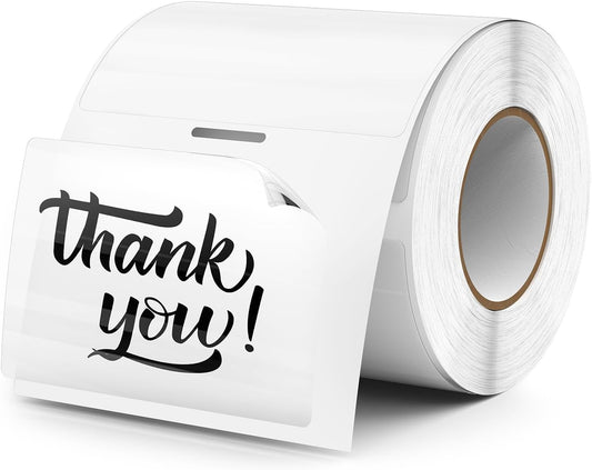 Transparent Thermal Labels 3 × 2 Inch Self Adhesive Printer Clear Stickers Vinyl Waterproof Roll Decals Rectangle Name Tag for Address Design DIY Logo Business 300 PCS