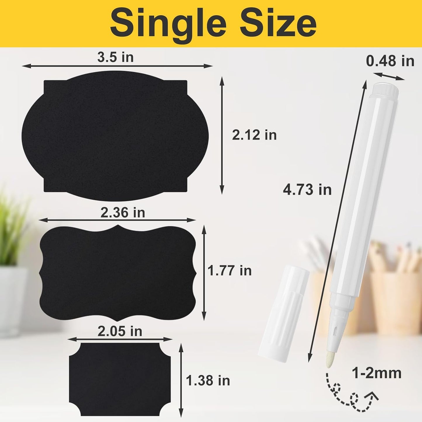 120 Pcs Chalkboard Labels for Storage Bins, Waterproof, Reusable Chalk Tag for Mason Jar, Party Decoration, Craft Rooms, 2 Liquid Chalk Markers